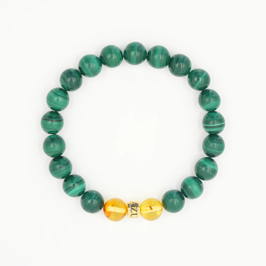 Malachite & Piebald Amber Bracelet — Grounded Renewal ( 8mm )