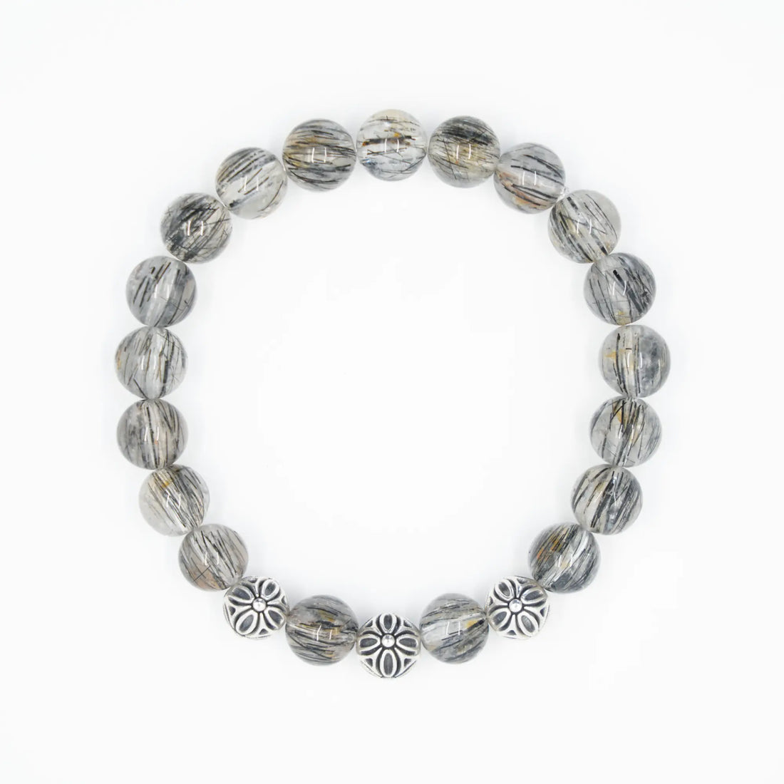 Black Rutilated Quartz Bracelet — Shielded Insight ( 8mm )