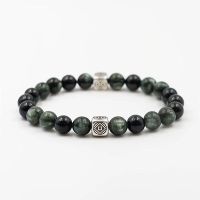 Black Tourmaline & Seraphinite Bracelet — Seraphic Shield ( 8mm )