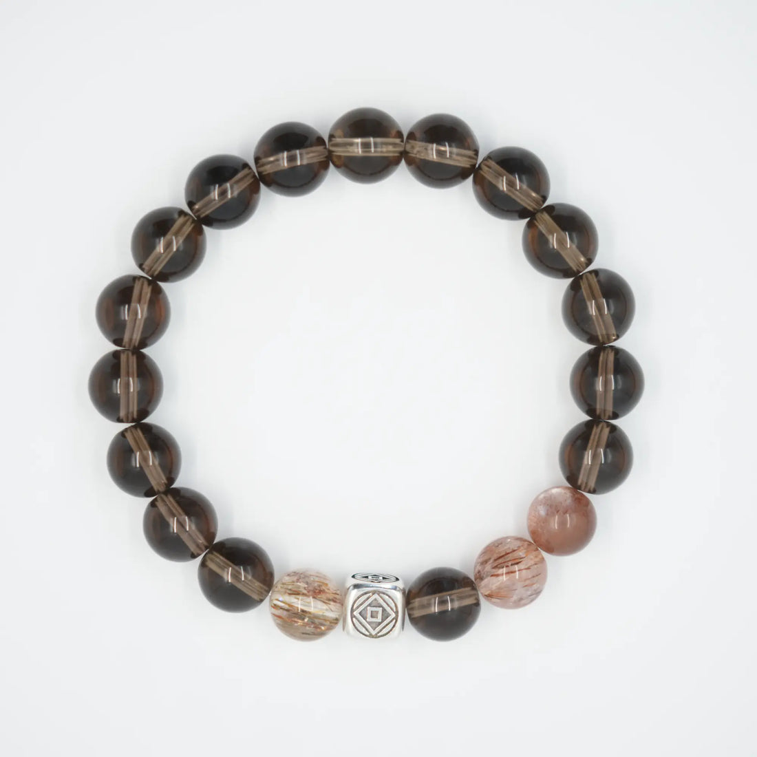 Smoky Quartz & Super Seven & Heliolite Sunstone - Born Again ( 8mm )