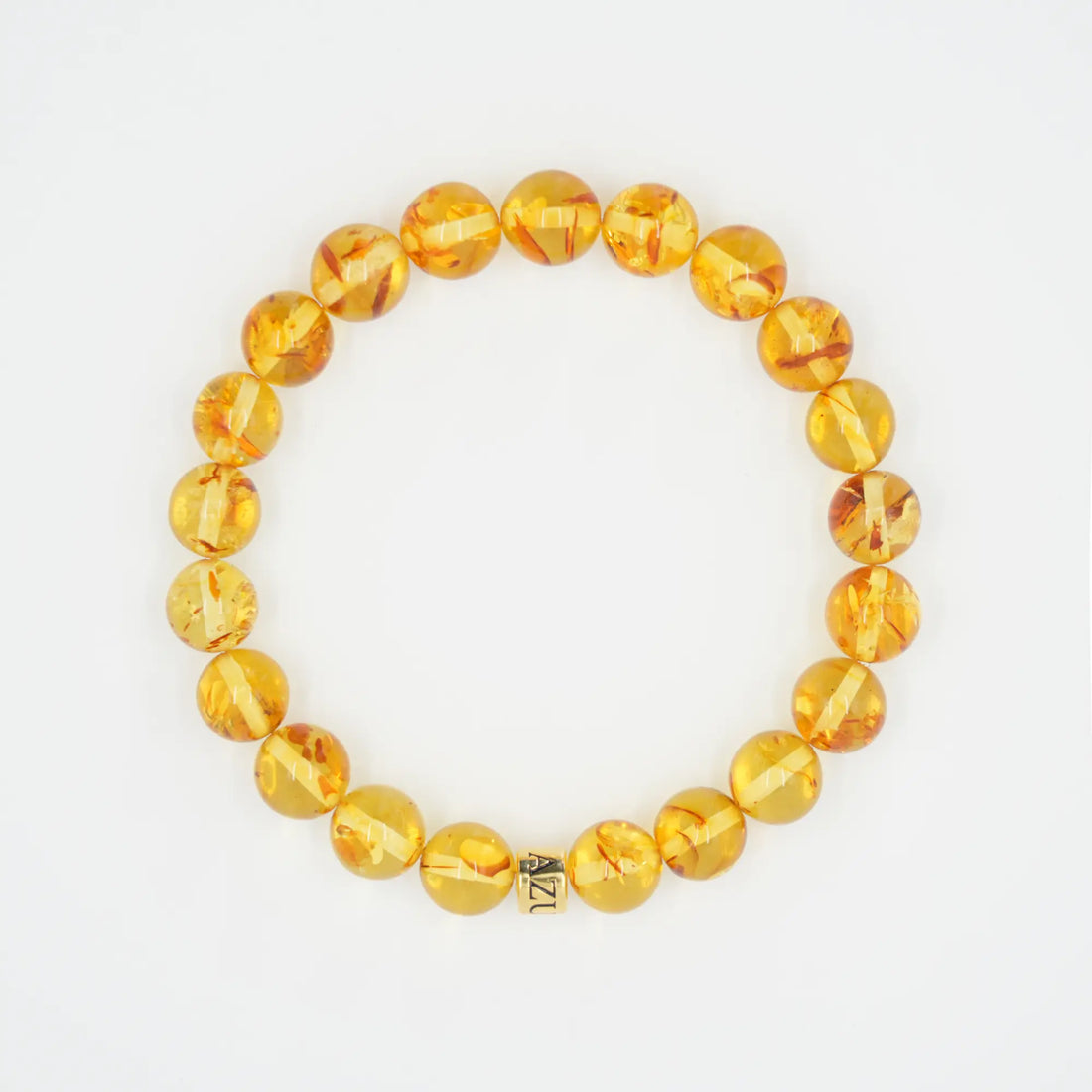 Piebald Amber Bracelet — Warm Spark ( 8mm )