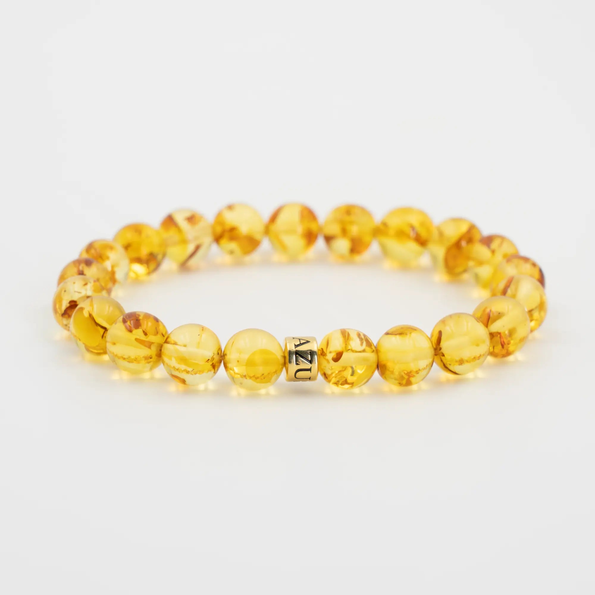 Piebald Amber Bracelet — Warm Spark ( 8mm )