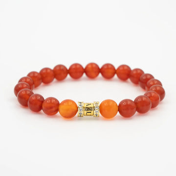 Carnelian & Coral Agate Bracelet — Kindled Valor ( 8mm )