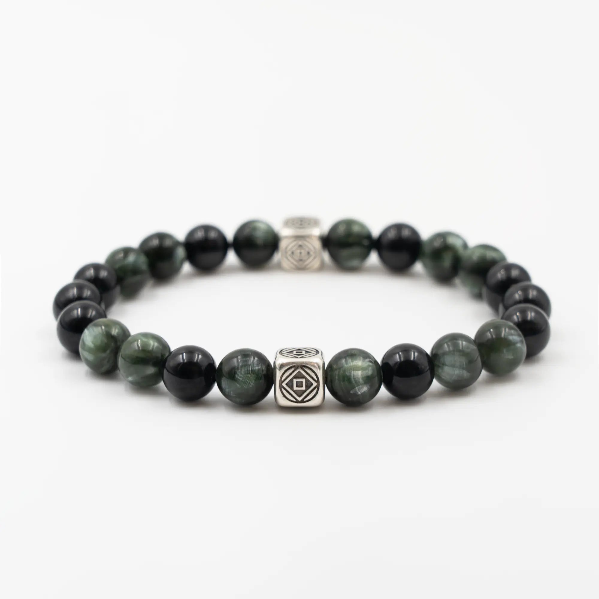 Black Tourmaline & Seraphinite Bracelet — Seraphic Shield ( 8mm )