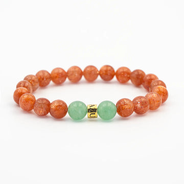 Golden Sunstone & Aventurine Bracelet — Solar Prosperity ( 8mm )