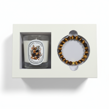 Sandalwood & Amber × Tiger’s Eye — Warmth & Courage Set