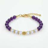 Amethyst Moonstone Bracelet — Violet Halo ( 6mm )